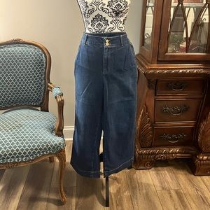 Talbots size 10 high waist crop, dark wash jeans